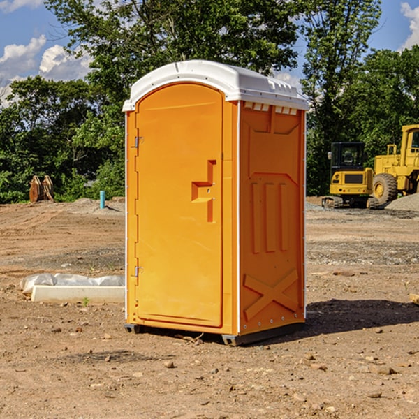 how often are the porta potties cleaned and serviced during a rental period in Sunrise Beach MO